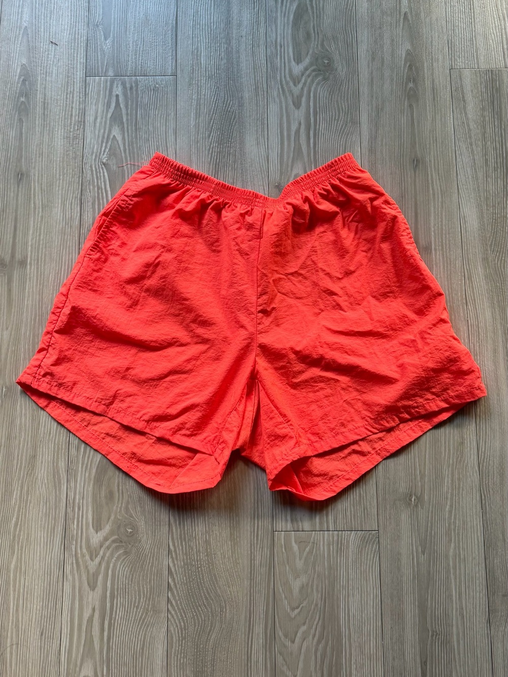 Neon Orange Nylon Shorts